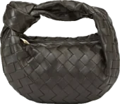 espresso woven knot bag