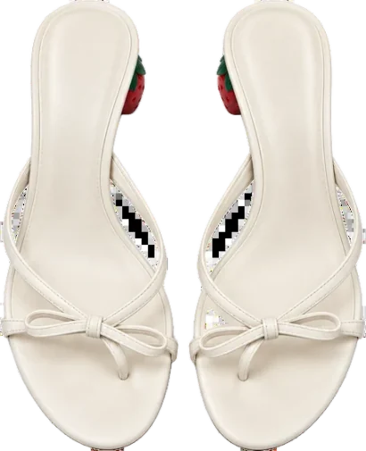 ivory bow sandals